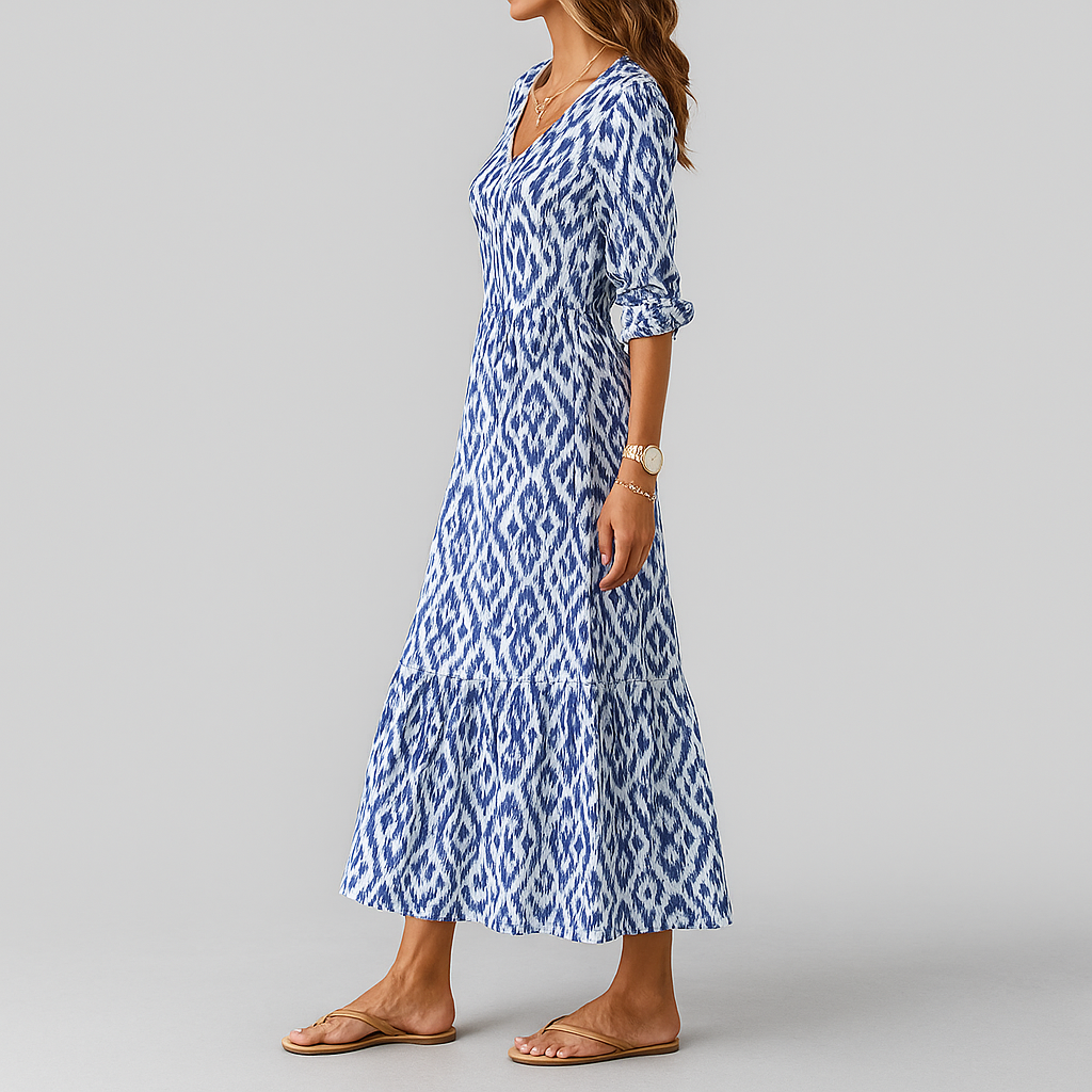 Alessia Moretti | Maxi kjole med boheme ikat-print