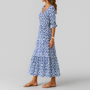 Alessia Moretti | Maxi kjole med boheme ikat-print