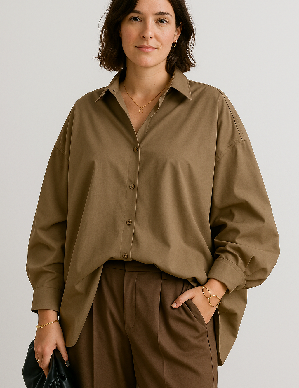 Francesca Aldridge | Oversized Hvid Skjorte med Drop-Shoulder