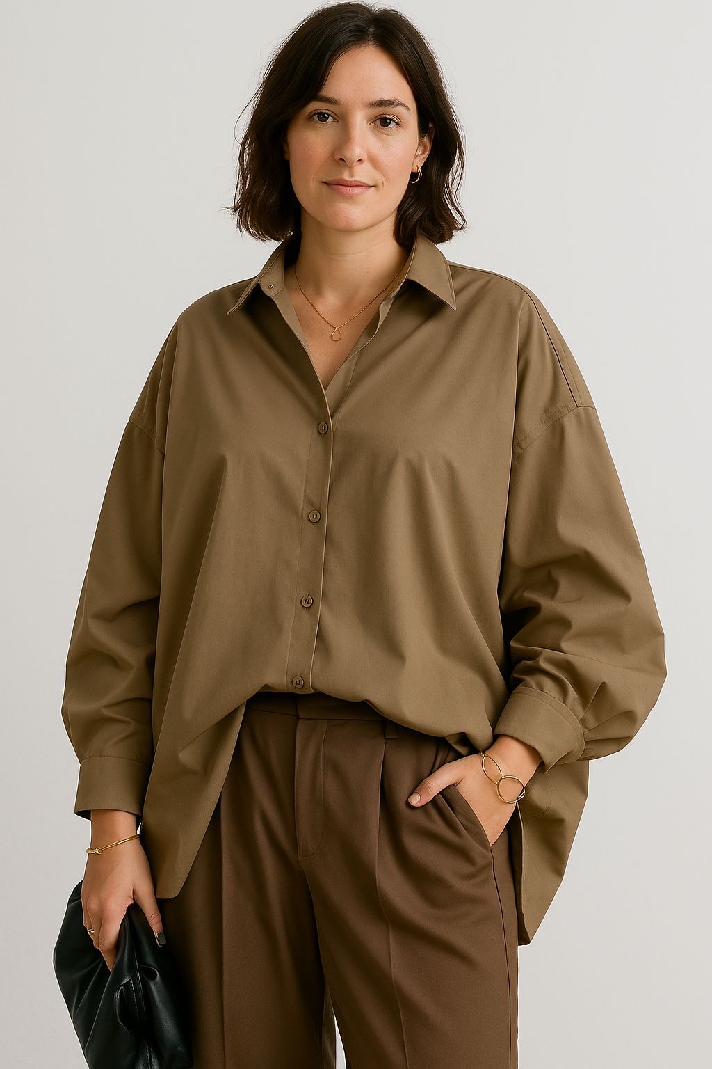 Francesca Aldridge | Oversized Hvid Skjorte med Drop-Shoulder