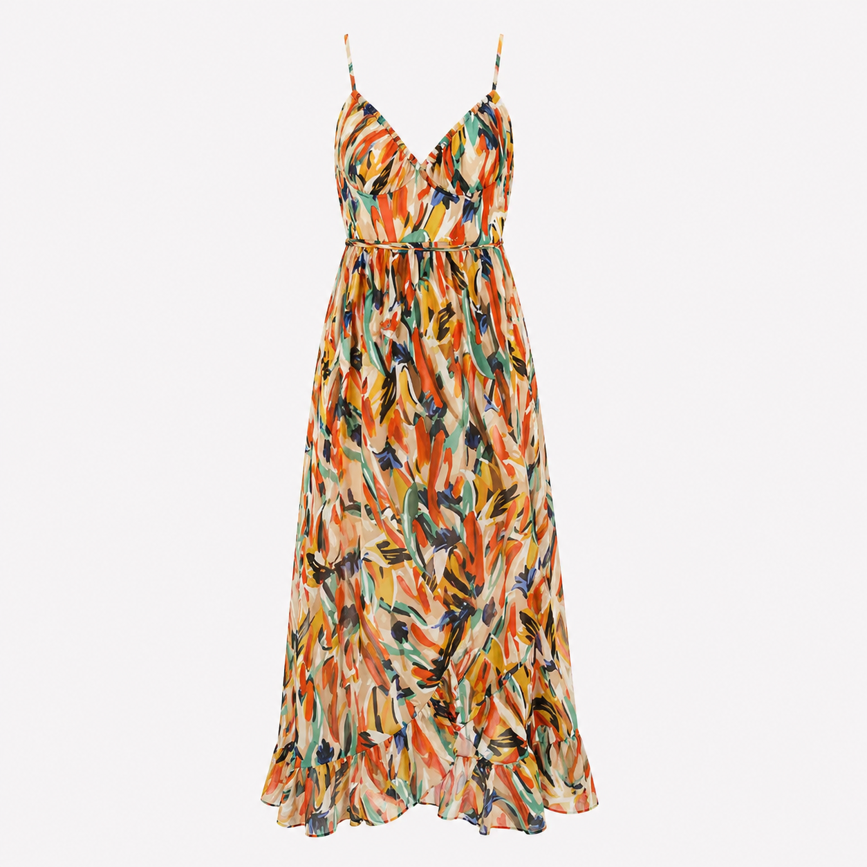 Camille Rousseau | Midi-sommerkjole med farverigt print