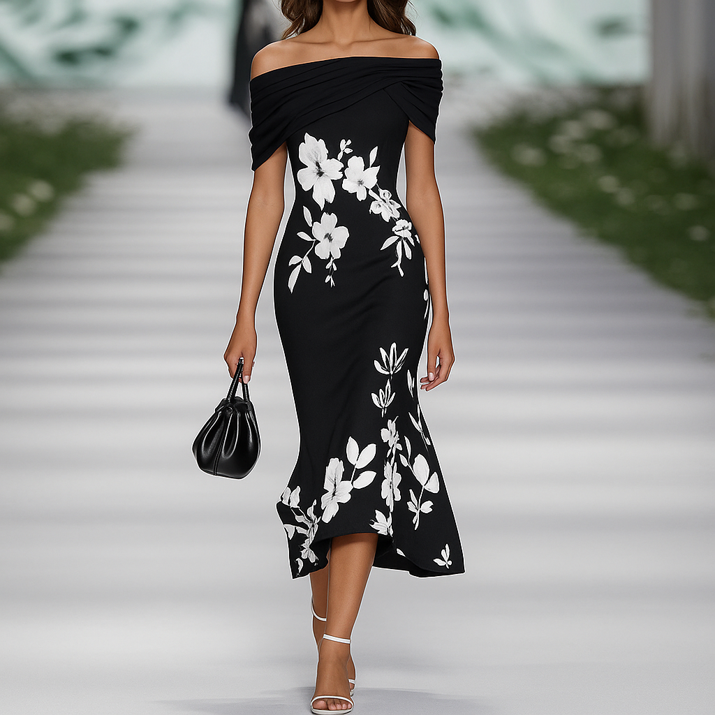 Chiara Bellini | Midi-cocktailkjole med off-shoulder elegance
