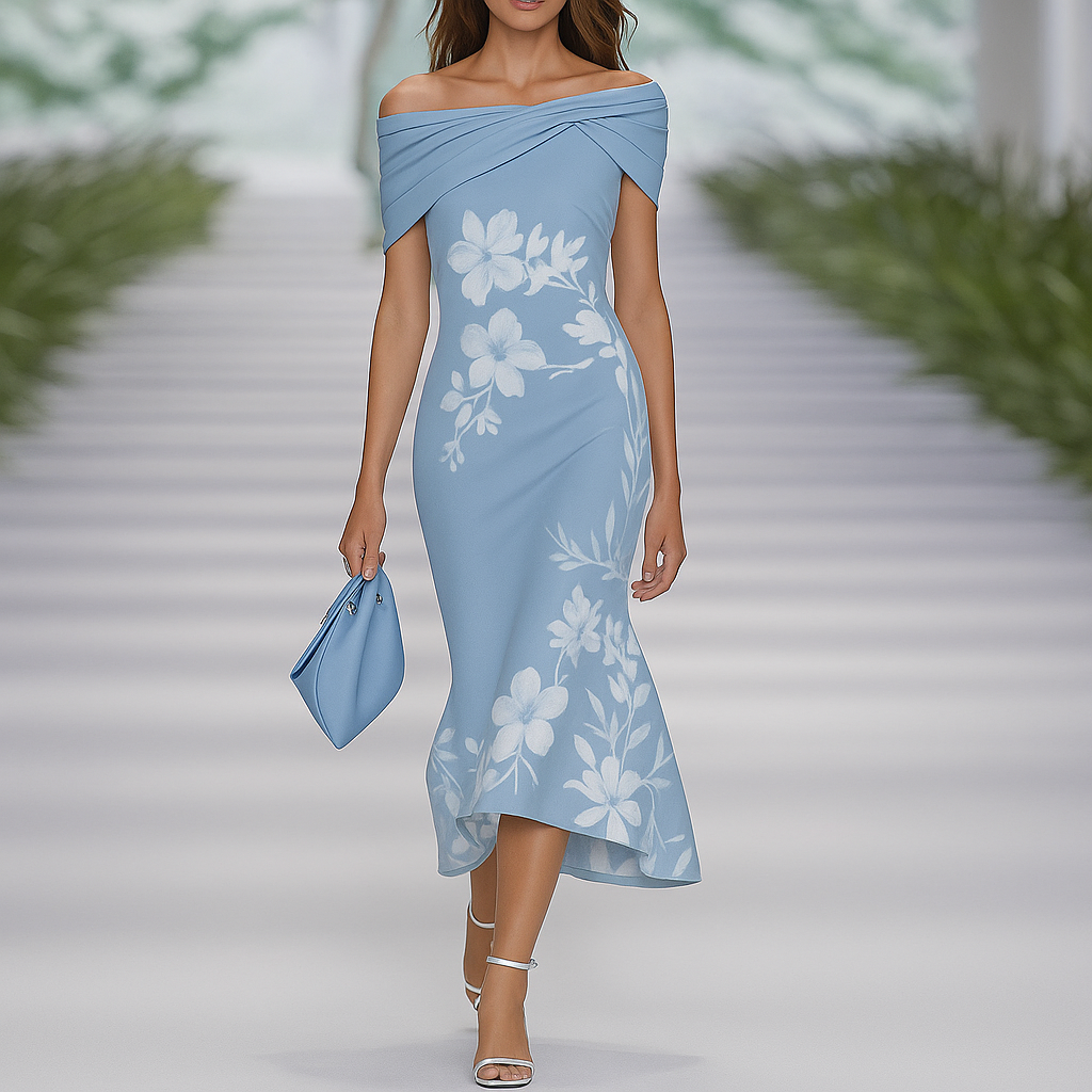 Chiara Bellini | Midi-cocktailkjole med off-shoulder elegance