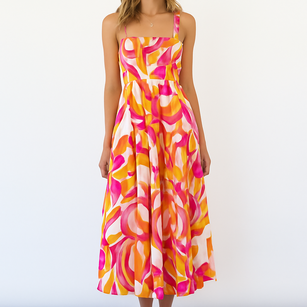 Isabella Romano | Maxi sommerkjole med farverigt print