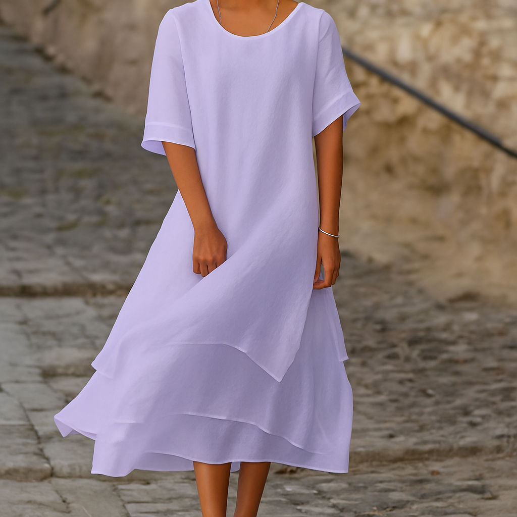 Camilla Moretti | Elegant midi kjole med slids til kvinder