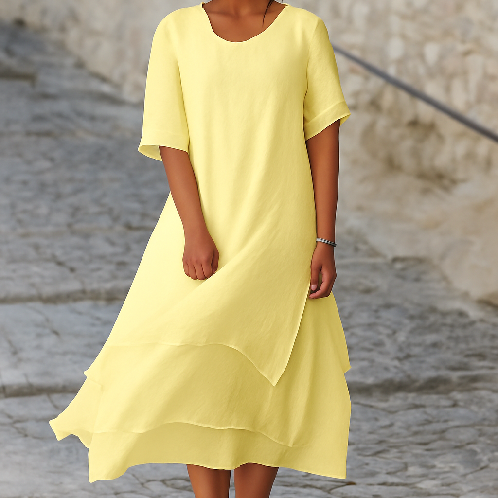 Camilla Moretti | Elegant midi kjole med slids til kvinder