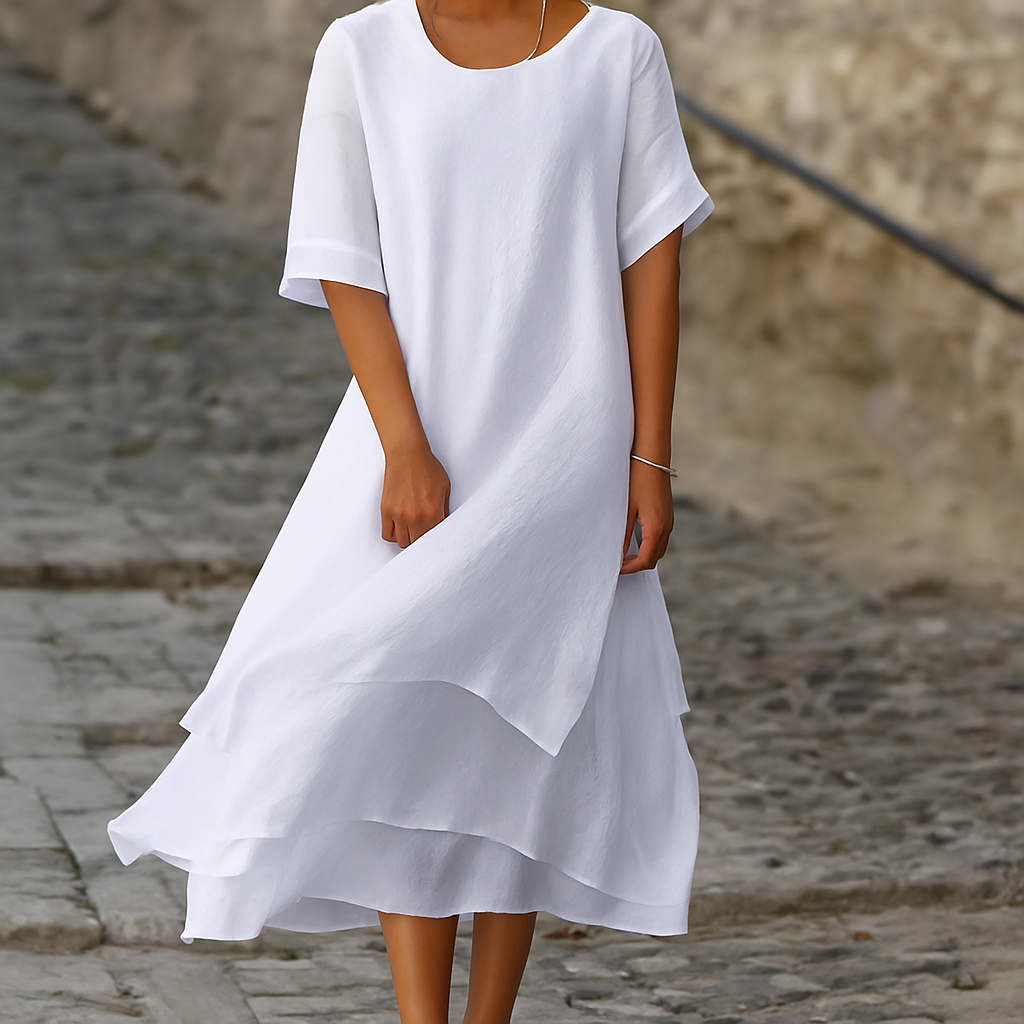 Camilla Moretti | Elegant midi kjole med slids til kvinder
