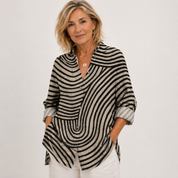 Amélie Laurent | Blomstret skjortebluse med fuglemønster til kvinder