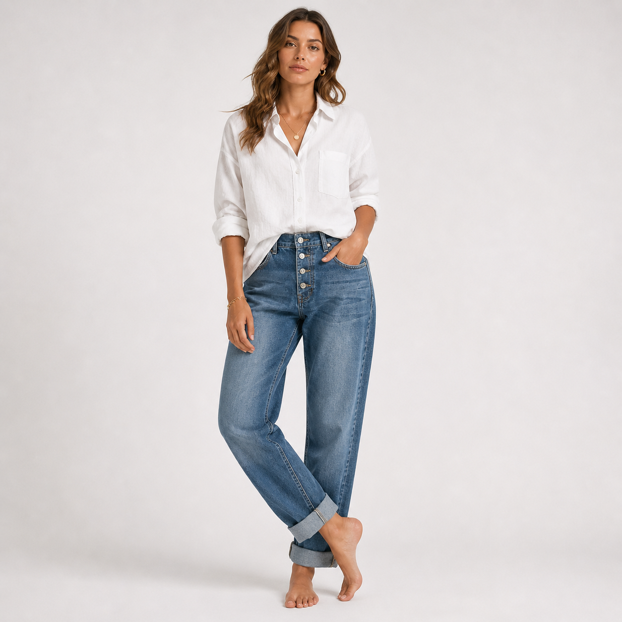 Matilde Bergström | Stilfulde Loose-Fit High-Waist Jeans i Denim