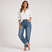 Matilde Bergström | Stilfulde Loose-Fit High-Waist Jeans i Denim