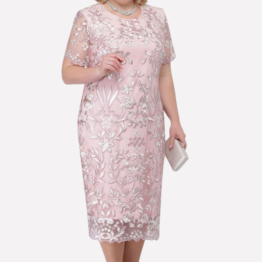 Giulia Moreau | Elegant midi kjole i blonde til kvinder