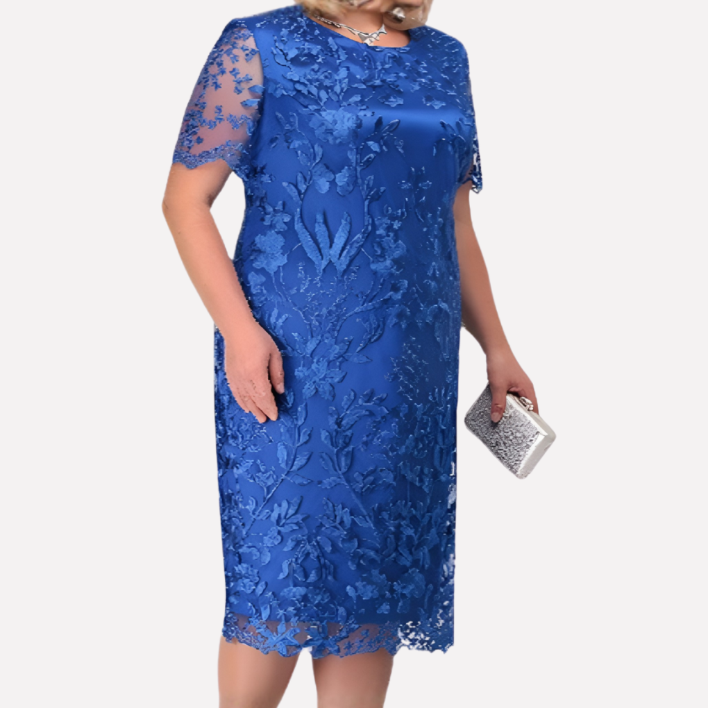 Giulia Moreau | Elegant midi kjole i blonde til kvinder