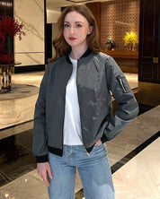Malene Fog | Bomber Jacket with Cut-Out Shoulder Detail