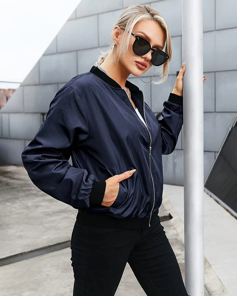 Malene Fog | Bomber Jacket with Cut-Out Shoulder Detail