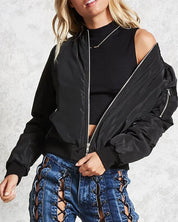 Malene Fog | Bomber Jacket with Cut-Out Shoulder Detail