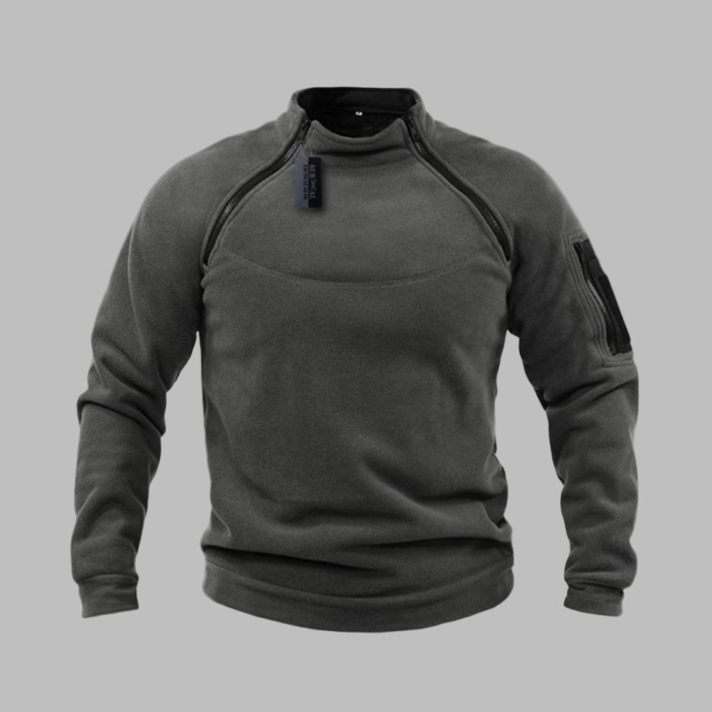 Frode Skarsgaard | Vindtæt Fleece-Sweater med Kontrastlynlås