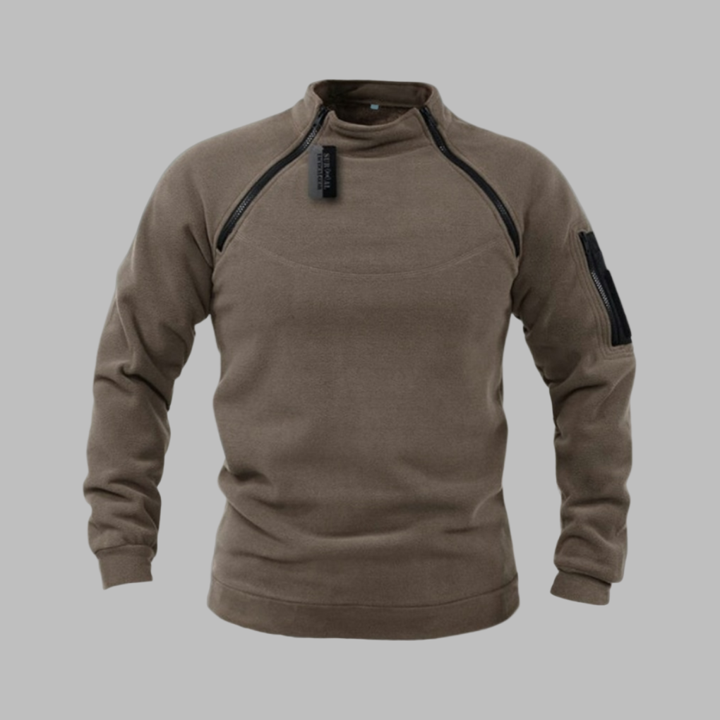 Frode Skarsgaard | Vindtæt Fleece-Sweater med Kontrastlynlås