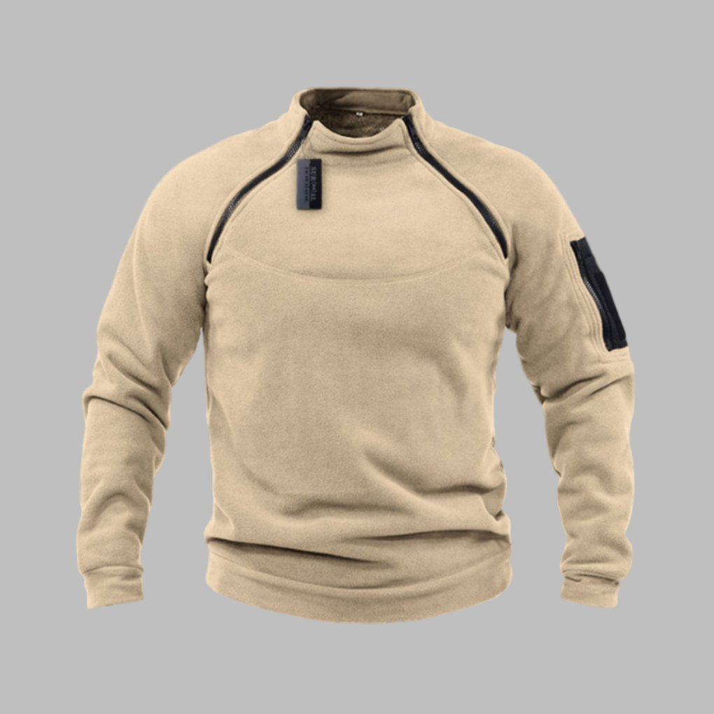 Frode Skarsgaard | Vindtæt Fleece-Sweater med Kontrastlynlås