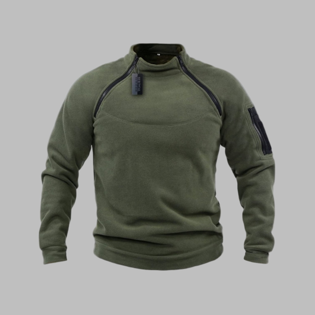 Frode Skarsgaard | Vindtæt Fleece-Sweater med Kontrastlynlås