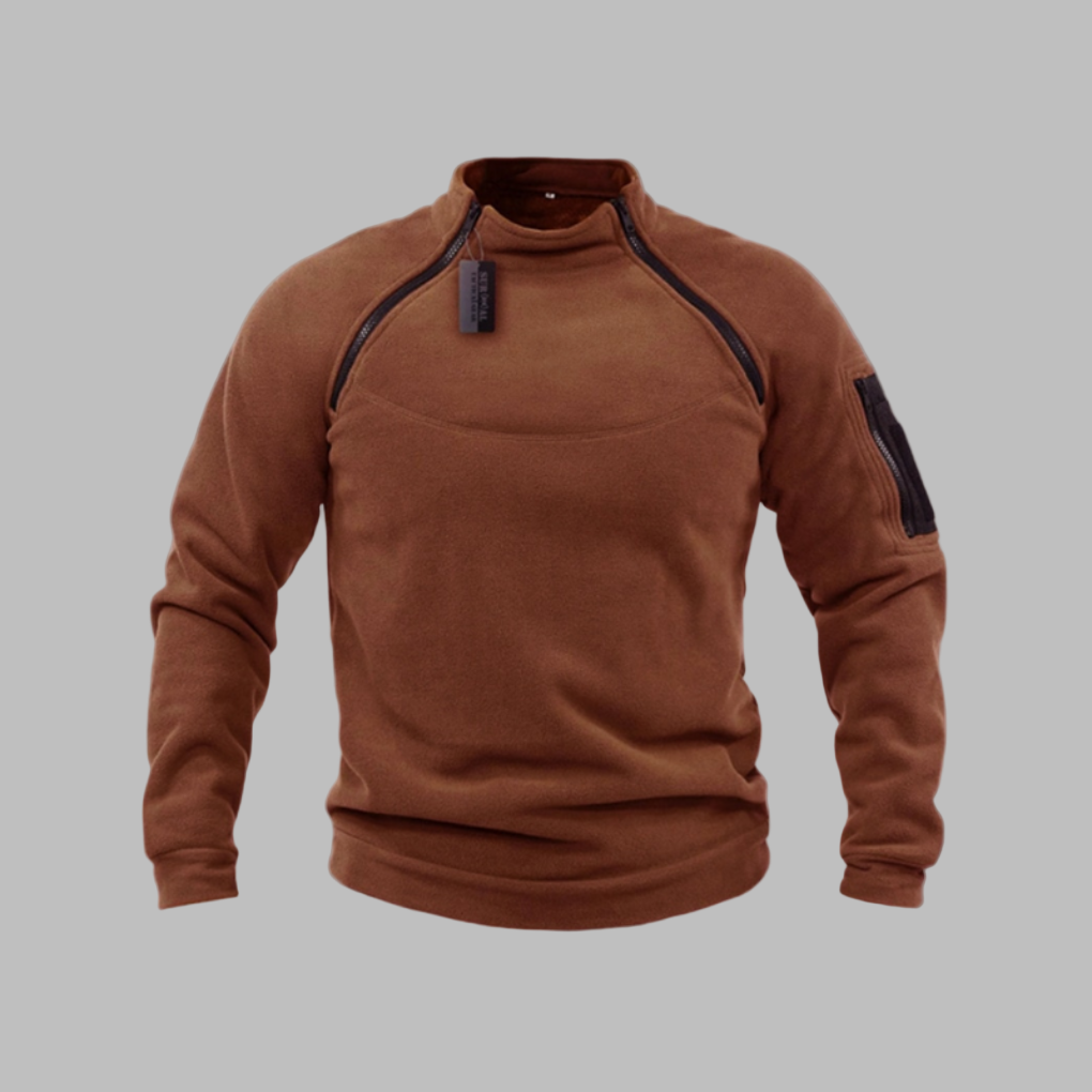 Frode Skarsgaard | Vindtæt Fleece-Sweater med Kontrastlynlås