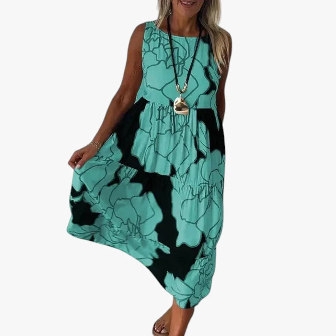 Louise Pedersen | Bohemisches Midi-Sommerkleid ohne Ärmel