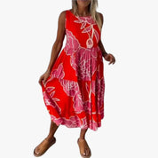 Louise Pedersen | Bohemisches Midi-Sommerkleid ohne Ärmel