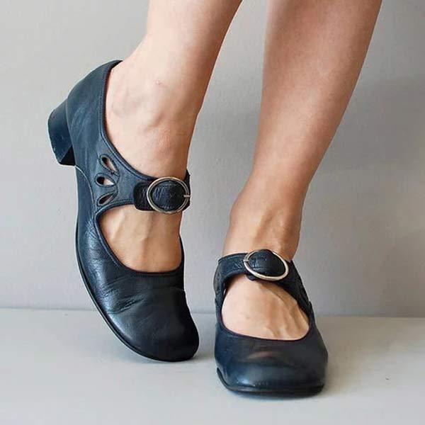 Aurélie Dubois | Klassiske heels til kvinder i ægte læder med lav hæl