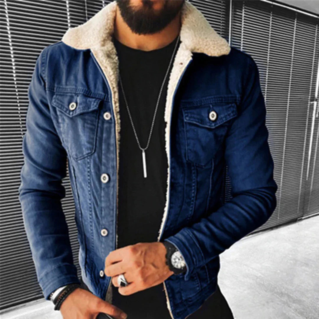 Lars Kjærholm | Denimjakke med Faux Pels-krave