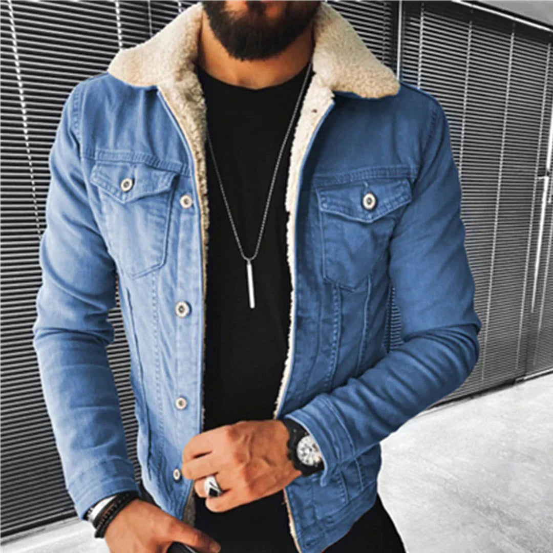 Lars Kjærholm | Denimjakke med Faux Pels-krave