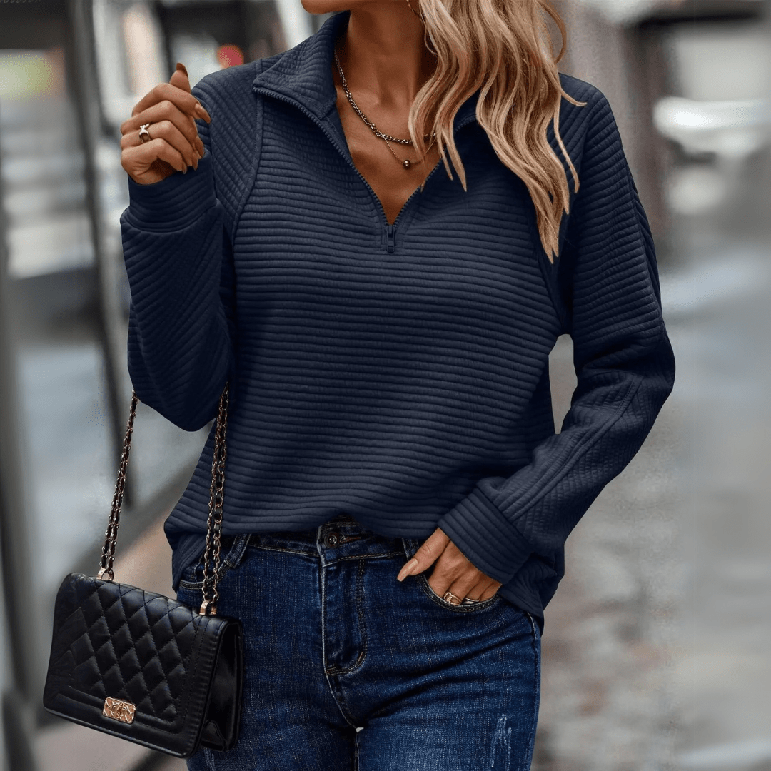 Vibe Storgaard | Ribstrikket Half-Zip Pullover