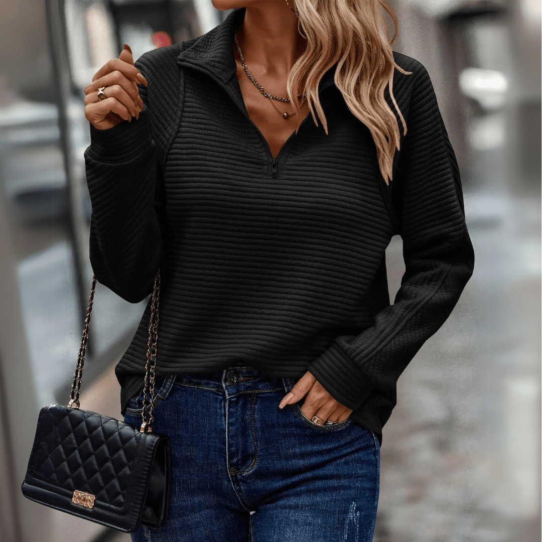 Vibe Storgaard | Ribstrikket Half-Zip Pullover