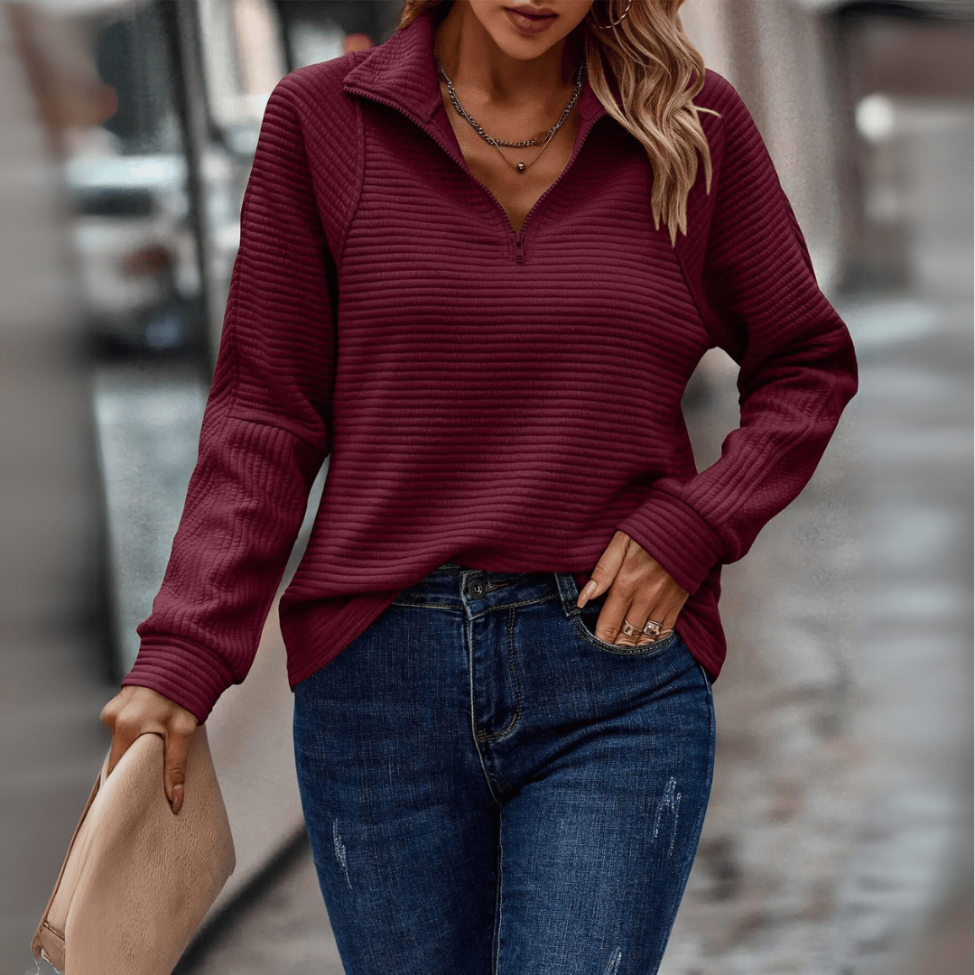 Vibe Storgaard | Ribstrikket Half-Zip Pullover