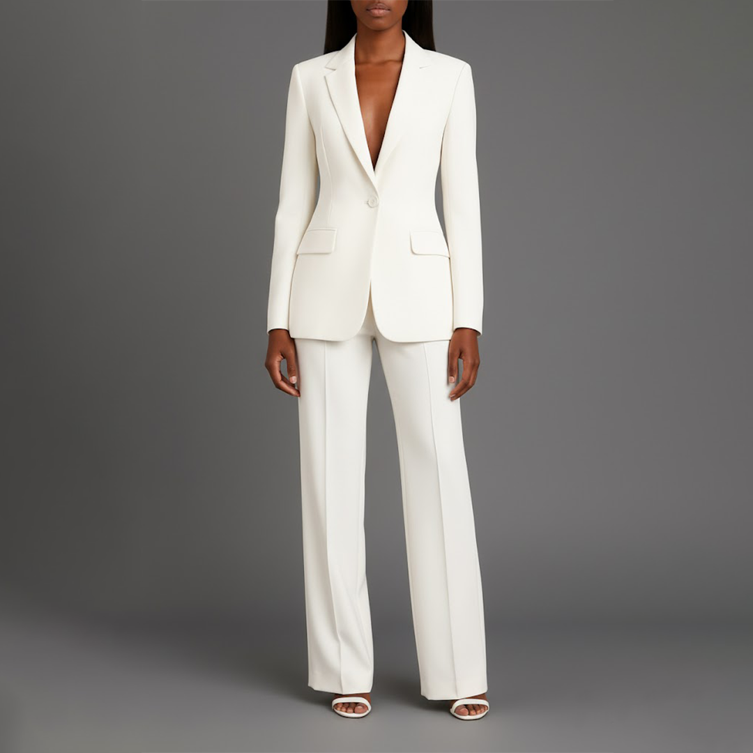 Gabrielle Sinclair | Formelt jakkesæt med lang struktureret blazer til kvinder