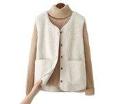 Estelle Marchant | Klassisk uld-blanding cardigan med lommer