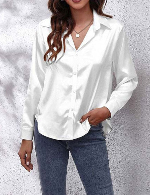 Chloé Moreau | Satin skjorte med elegant frontknude
