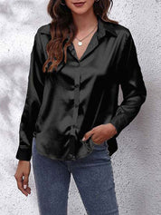 Chloé Moreau | Satin skjorte med elegant frontknude