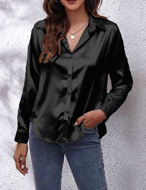 Chloé Moreau | Satin skjorte med elegant frontknude