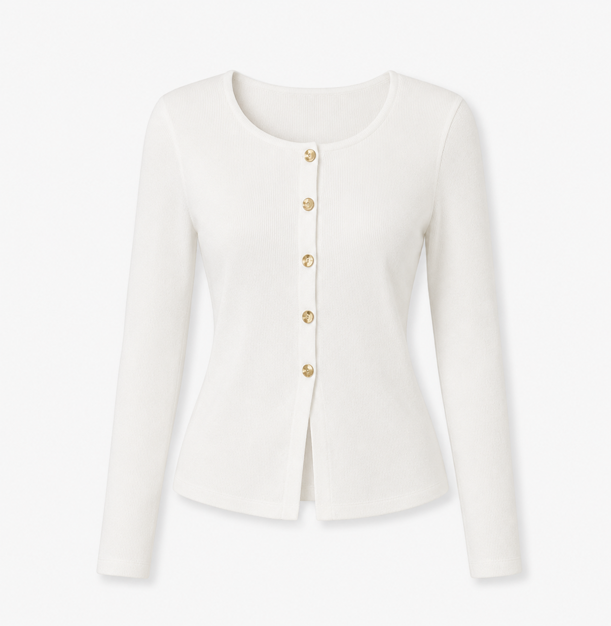 Freja Dahl | Rib-strikket cardigan med knapper