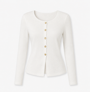 Freja Dahl | Rib-strikket cardigan med knapper
