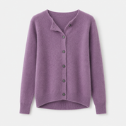 Freja Madsen | Strikcardigan med rund hals og knapper