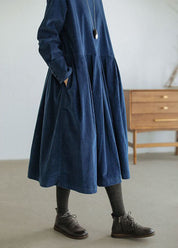 Rosalie Ashford | Midi-vinterkjole i indigo denim med puffærmer