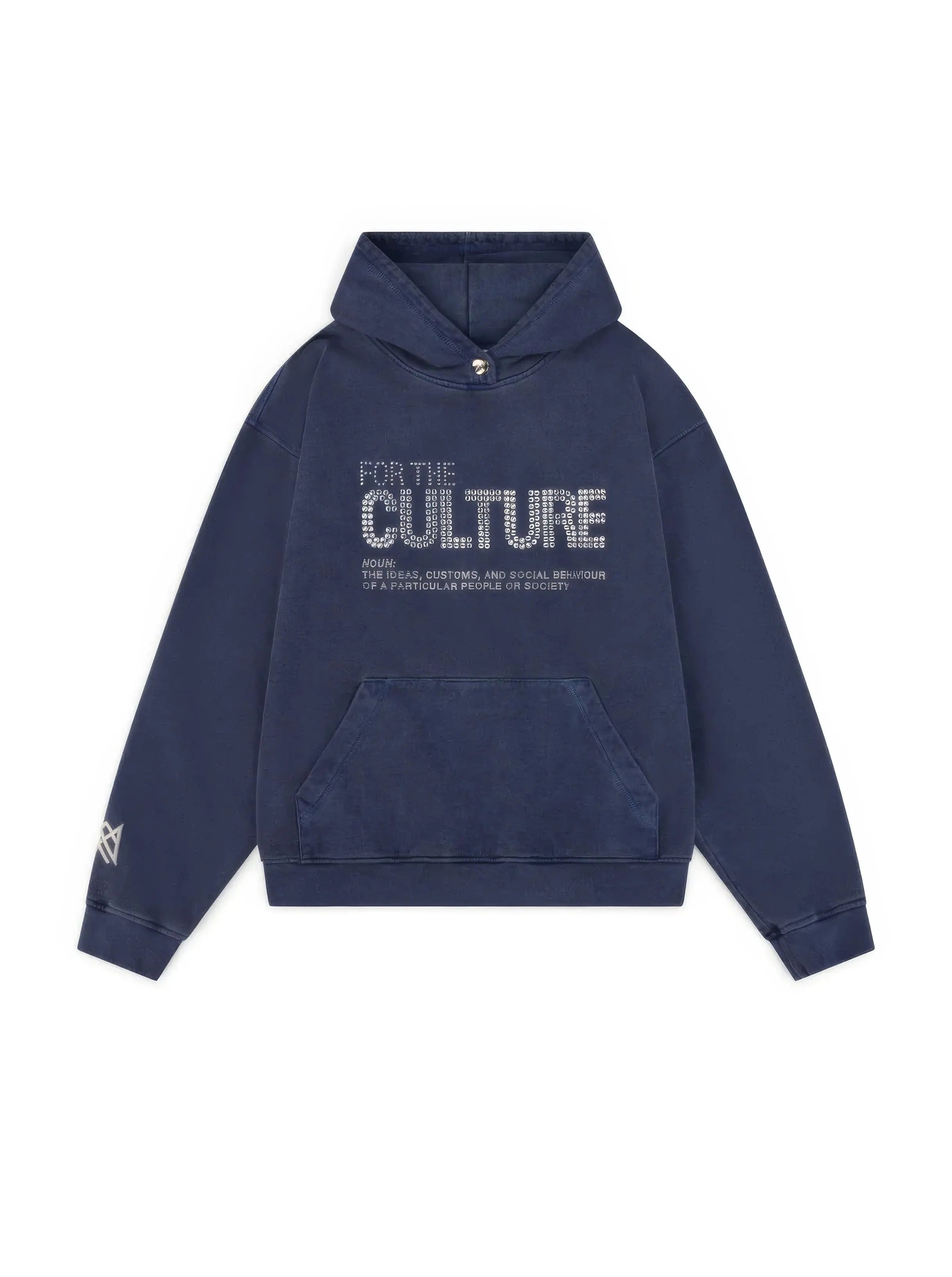 Freja Sorensen | Oversized Hoodie med Rhinestone Culture-Print