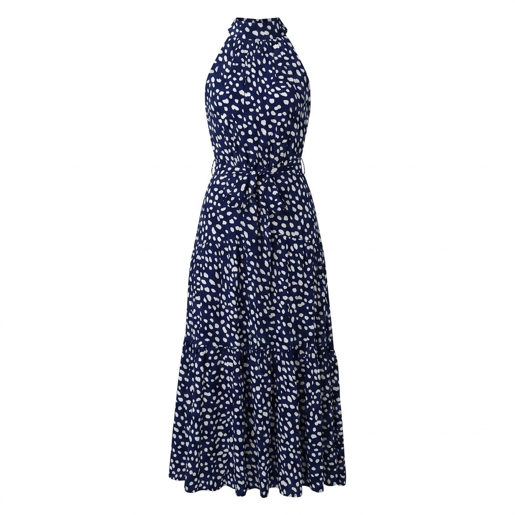 Valentina Rossi | Maxi-sommerkjole med halterneck og moderne print