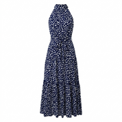 Valentina Rossi | Maxi-sommerkjole med halterneck og moderne print