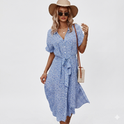 Camille Dupont | Maxi-sommerkjole med blomsterprint og knapdetaljer