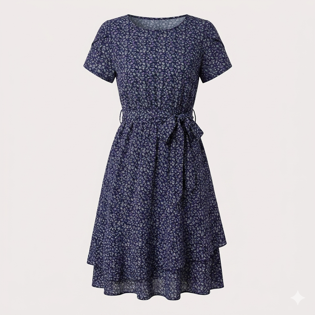 Clara Beaumont | Midi-sommerkjole med småblomstret print