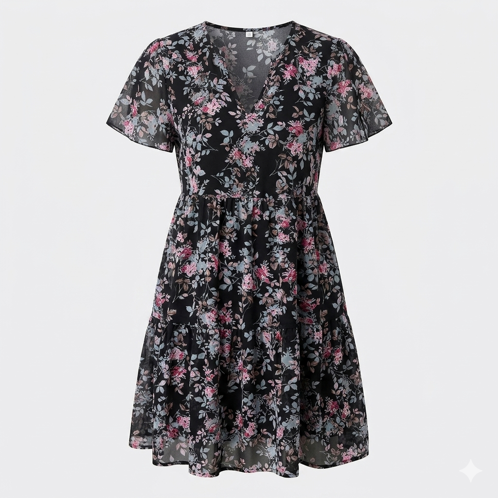 Amélie Fontaine | Mini-sommerkjole med romantisk blomsterprint