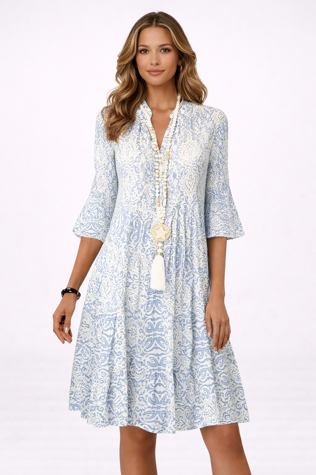 Isabella Rossi | Boho midi sommerkjole med Ibiza-print