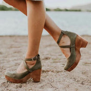 Livia Santorini | Platform hæle med elegant spænderem