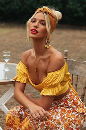 Sofia Bellucci | Off-shoulder crop top med boheme elegance